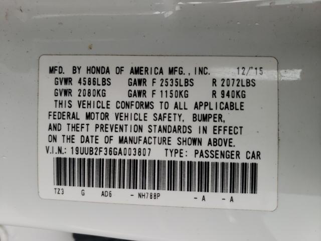 2016 ACURA TLX 19UUB2F36GA003807
