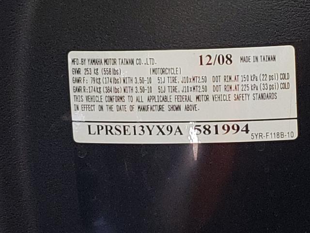 2009 YAMAHA YJ125 LPRSE13YX9A581994