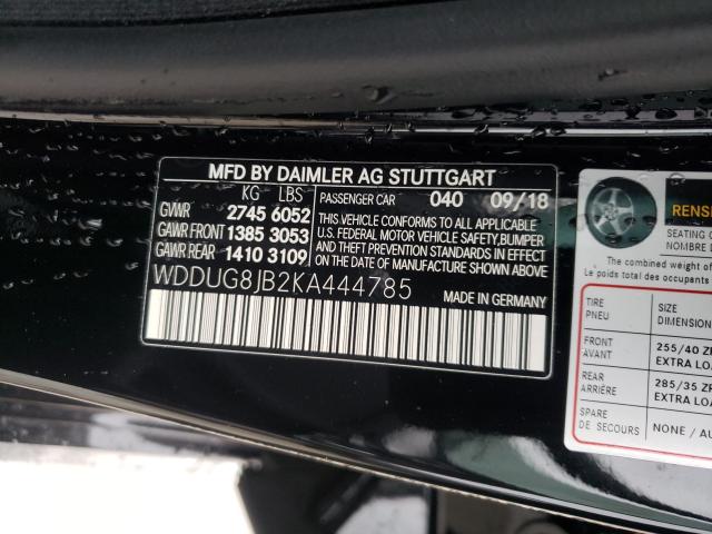 2019 MERCEDES-BENZ S 63 AMG 4 WDDUG8JB2KA444785
