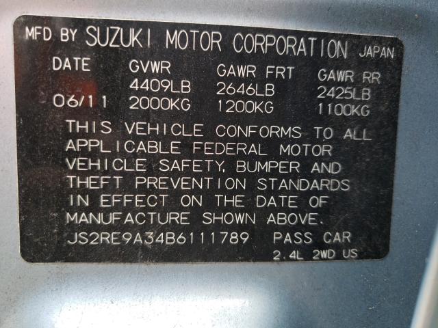 2011 SUZUKI KIZASHI SE JS2RE9A34B6111789