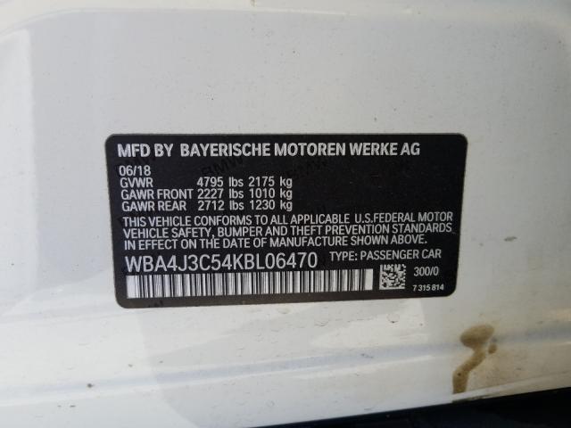 2019 BMW 430XI GRAN WBA4J3C54KBL06470