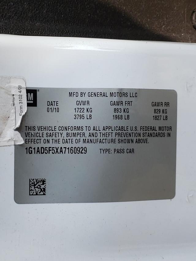 2010 CHEVROLET COBALT 1LT 1G1AD5F5XA7160929