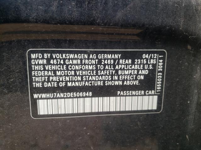 2013 VOLKSWAGEN CC LUXURY WVWHU7AN2DE506948