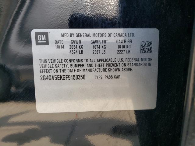 2015 BUICK REGAL 2G4GV5EK5F9150350