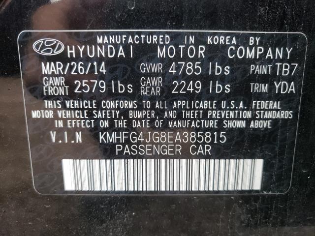 2014 HYUNDAI AZERA KMHFG4JG8EA385815