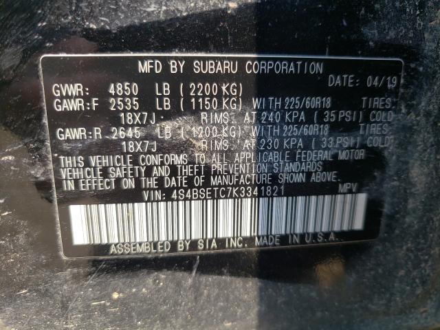 2019 SUBARU OUTBACK TO 4S4BSETC7K3341821