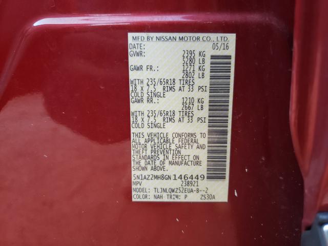 2016 NISSAN MURANO S/S 5N1AZ2MH8GN146449