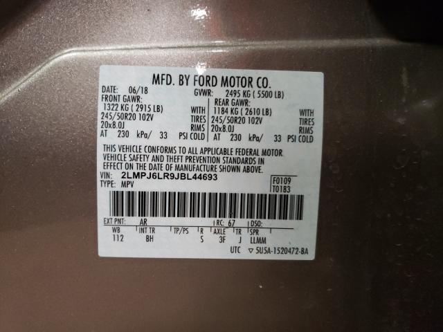 2018 LINCOLN MKX RESERV 2LMPJ6LR9JBL44693
