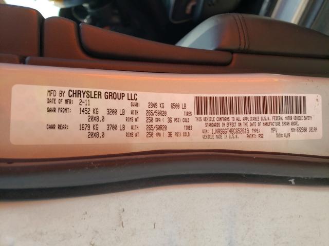 2011 JEEP GRND CHERO 1J4RS6GT4BC652619