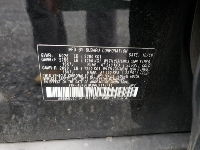 2020 SUBARU OUTBACK ON 4S4BTGKD6L3118741