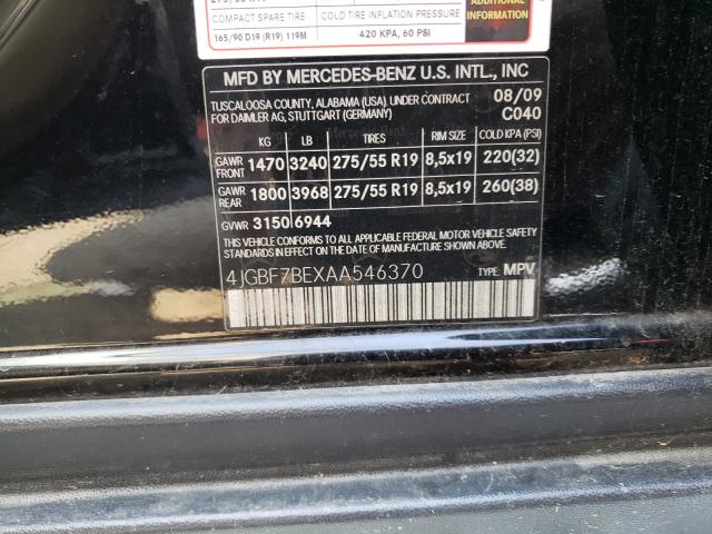 2010 MERCEDES-BENZ GL450 4JGBF7BEXAA546370