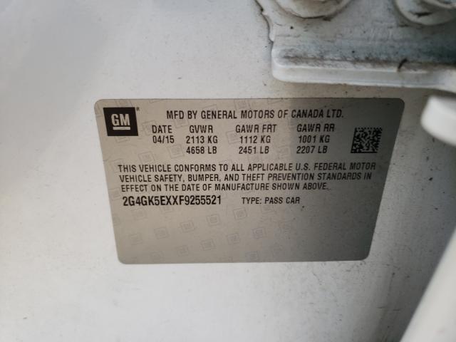 2016 BUICK ALLURE CXS 2G4GK5EXXF9255521