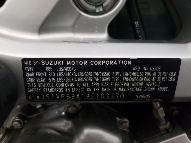 2003 SUZUKI SV650 JS1VP53A132103370