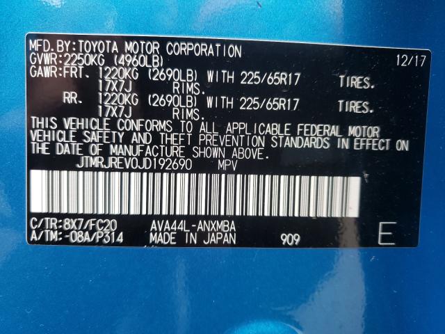 2018 TOYOTA RAV4 HV LE JTMRJREV0JD192690