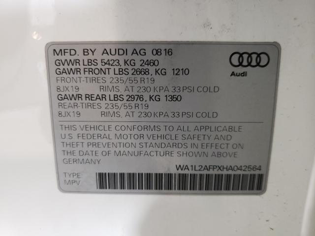 VIN WA1L2AFPXHA042564 2017 Audi Q5, Premium Plus no.10