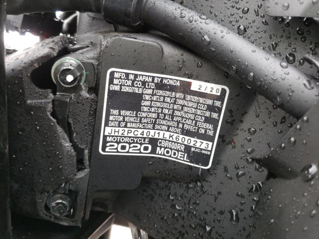 2020 HONDA CBR600 RA JH2PC40J1LK600273