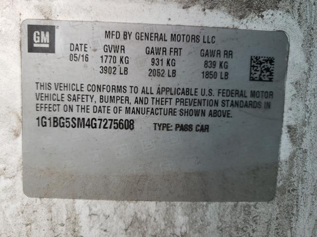 2016 CHEVROLET CRUZE PREM 1G1BG5SM4G7275608