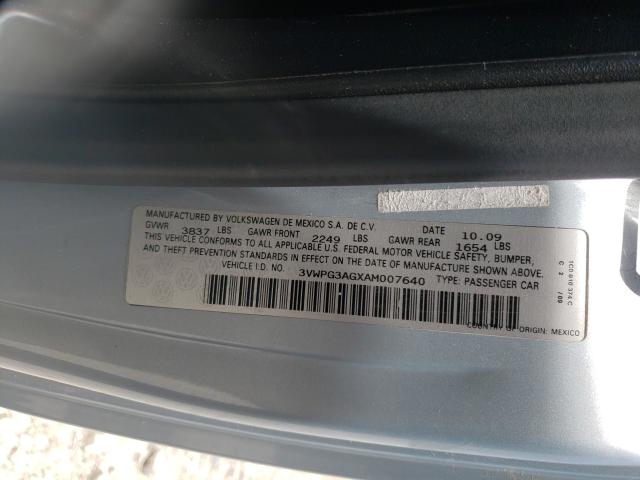 2010 VOLKSWAGEN NEW BEETLE 3VWPG3AGXAM007640