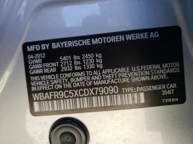 2012 BMW 550 I WBAFR9C5XCDX79090