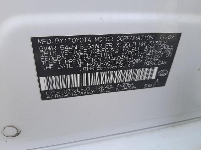 2010 LEXUS LS 460 JTHBL5EF9A5094327