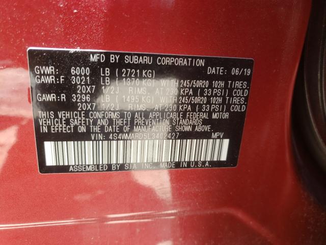 2020 SUBARU ASCENT TOU 4S4WMARD5L3402427