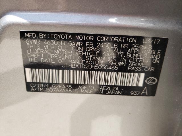 2017 LEXUS IS 200T JTHBA1D20H5050465