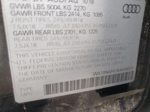 2019 AUDI A4 ALLROAD WA18NAF41KA009818