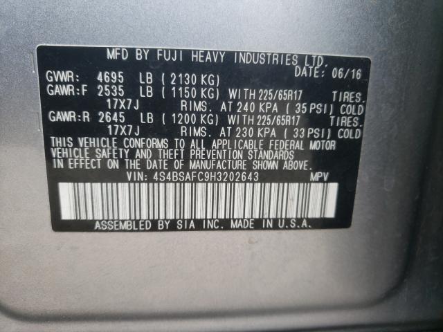 4S4BSAFC9H3202643 Subaru Outback 2.5i Premium