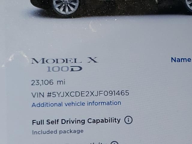 2018 TESLA MODEL X 5YJXCDE2XJF091465