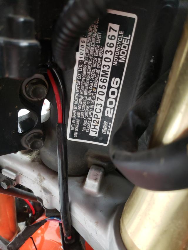 2006 HONDA CBR600 RR JH2PC37056M303667