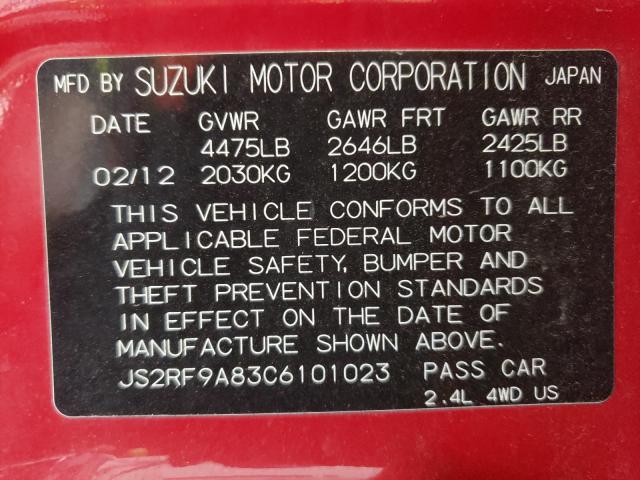 2012 SUZUKI KIZASHI SP JS2RF9A83C6101023