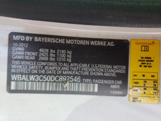 VIN WBALW3C50DC892546 2013 BMW 6 Series, 640 I no.10