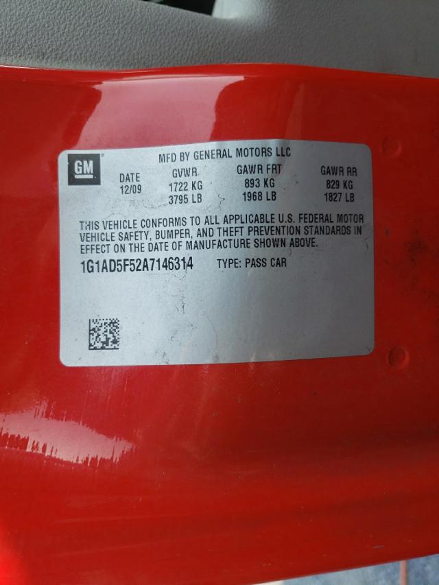 2010 CHEVROLET COBALT 1LT 1G1AD5F52A7146314