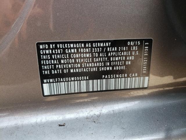 2016 VOLKSWAGEN GOLF R WVWLF7AUXGW090884