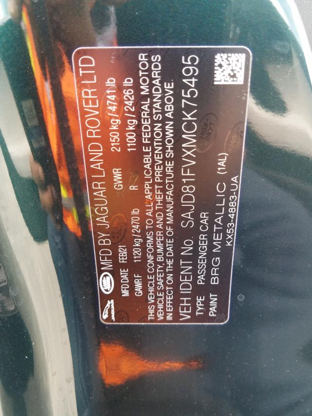 2021 JAGUAR F-TYPE R D SAJD81FVXMCK75495