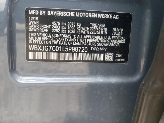 2020 BMW X1 SDRIVE2 WBXJG7C01L5P98720