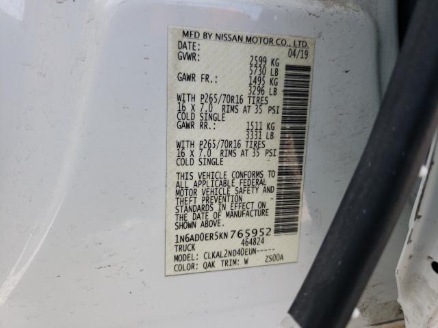 2019 NISSAN FRONTIER 1N6AD0ER5KN765952