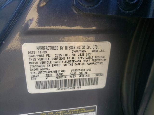 2010 INFINITI M35 BASE JN1CY0AP5AM911780