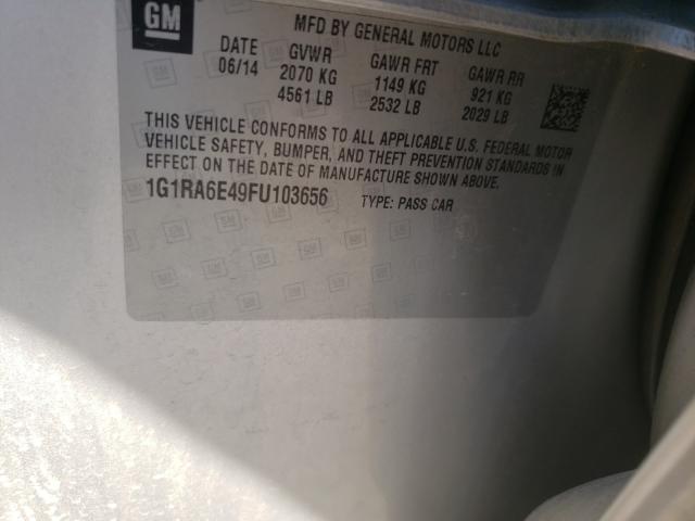 VIN 1G1RA6E49FU103656 2015 Chevrolet Volt no.10