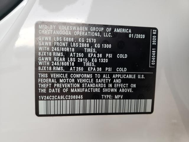 2020 VOLKSWAGEN ATLAS CROS 1V24C2CA9LC206945