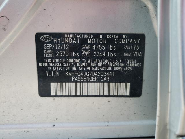 2013 HYUNDAI AZERA KMHFG4JG7DA203441