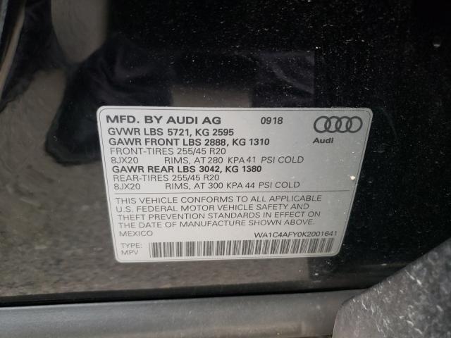 2019 AUDI SQ5 PRESTI WA1C4AFY0K2001641