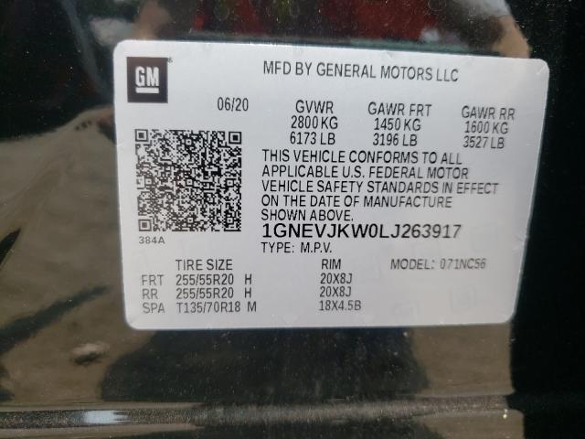 2020 CHEVROLET TRAVERSE R 1GNEVJKW0LJ263917