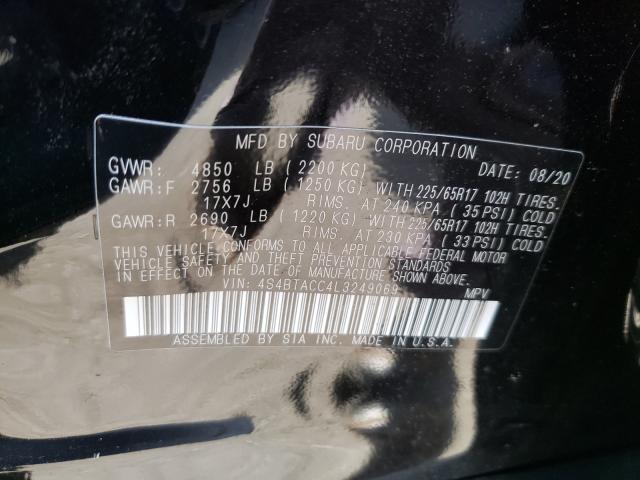 2020 SUBARU OUTBACK PR 4S4BTACC4L3249069