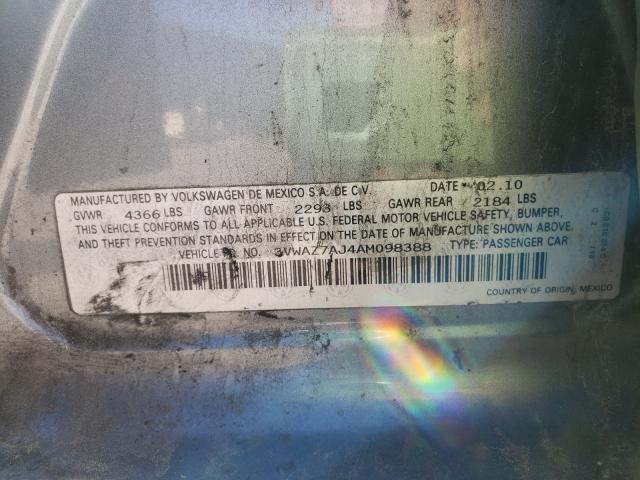 2010 VOLKSWAGEN JETTA LIMI 3VWAZ7AJ4AM098388