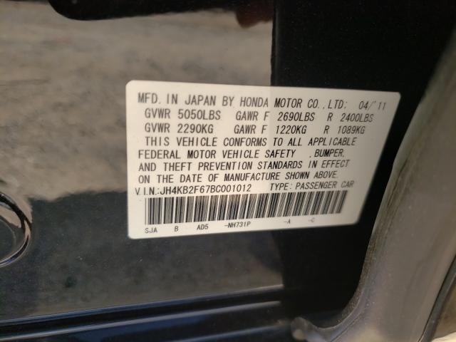 2011 ACURA RL JH4KB2F67BC001012
