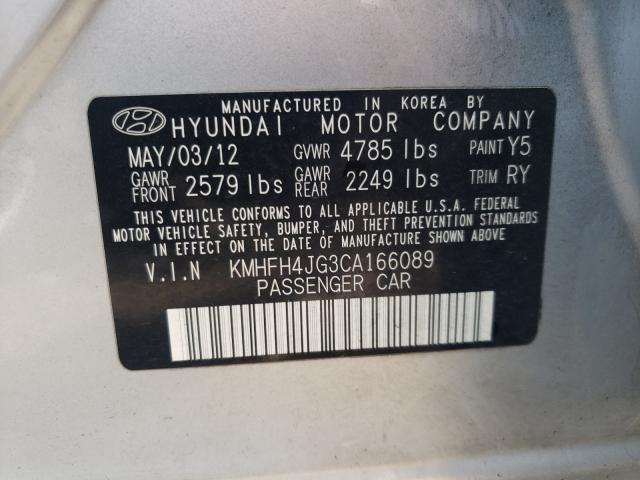 2012 HYUNDAI AZERA GLS KMHFH4JG3CA166089