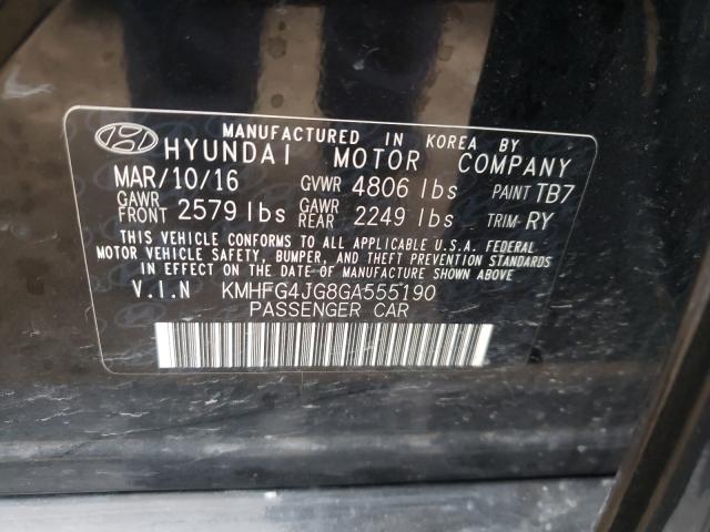 2016 HYUNDAI AZERA KMHFG4JG8GA555190