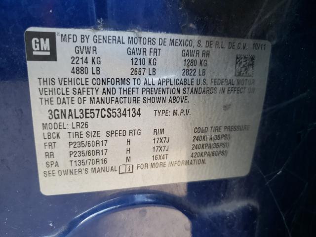 2012 CHEVROLET CAPTIVA SP 3GNAL3E57CS534134