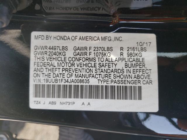 2018 ACURA TLX 19UUB1F34JA008635